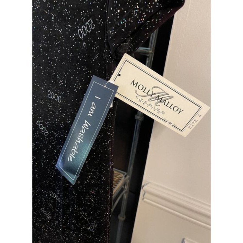4P Vintage Molly Malloy Evening Dress Glitter 2000 Millennium New Year RARE - Picture 3 of 9